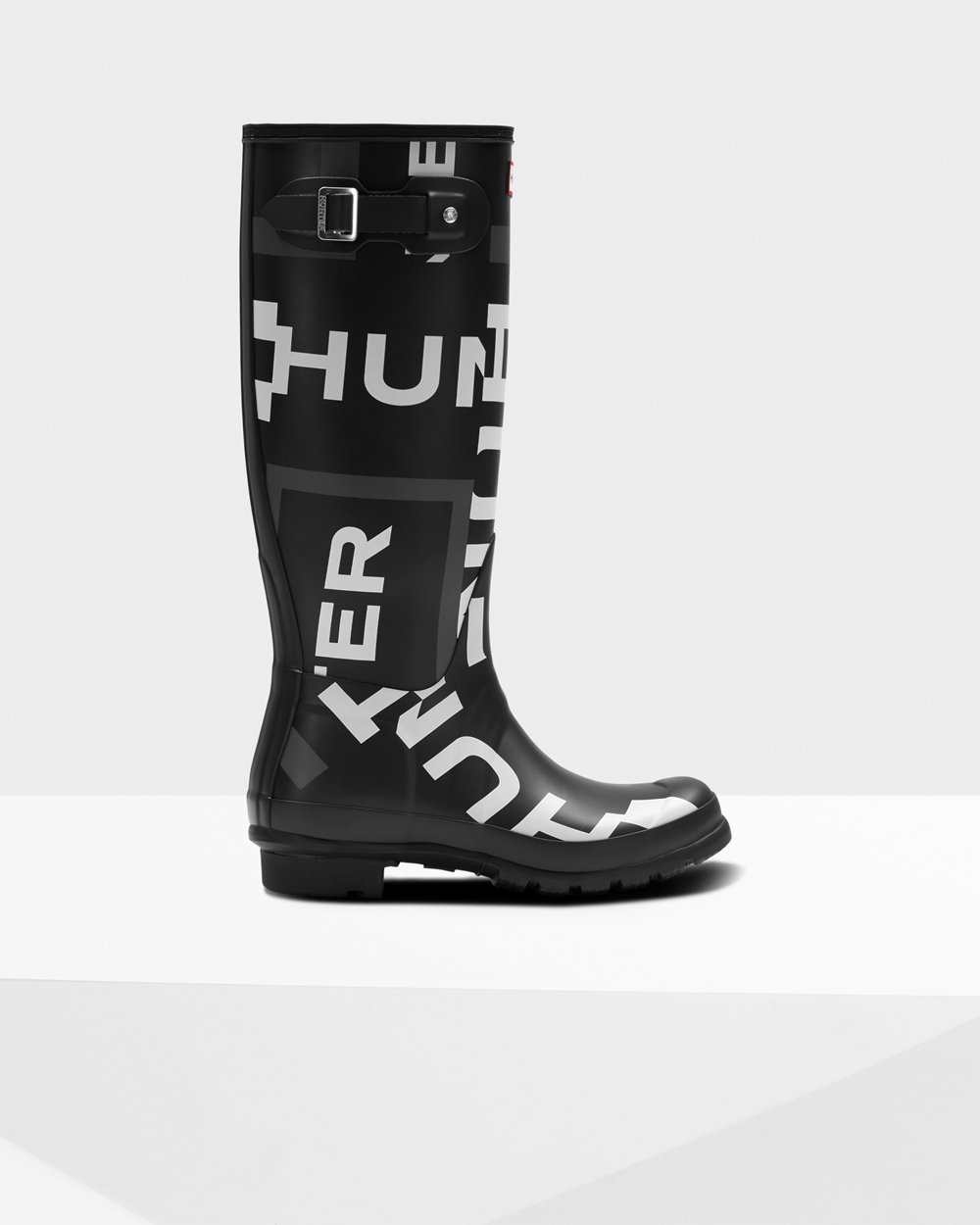 Women Hunter Original Exploded Logo | Tall Rain Boots Black | NZ-81064-FATZ